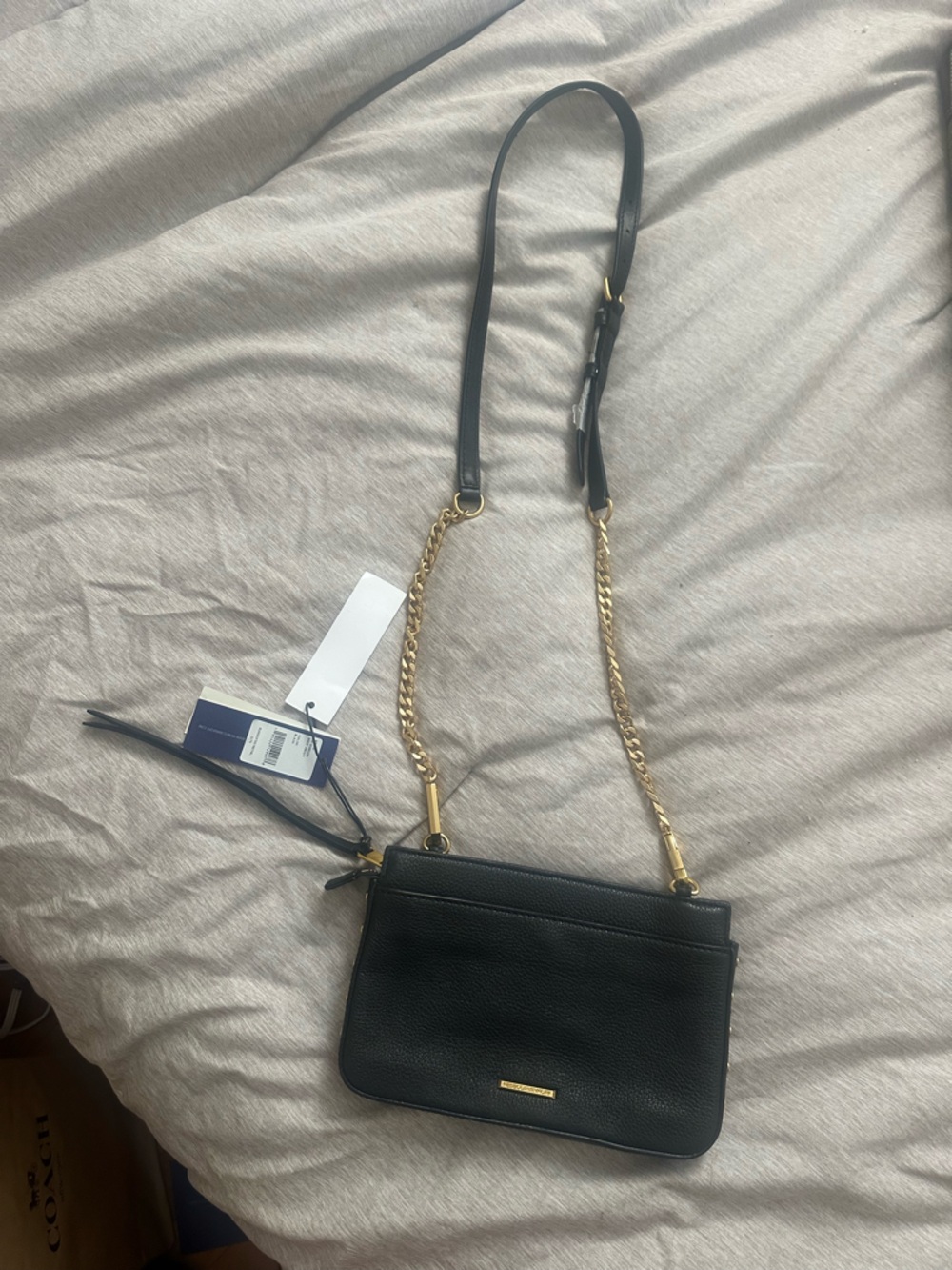 Rebecca Minkoff Black Crossbody Bag with Gold Chain